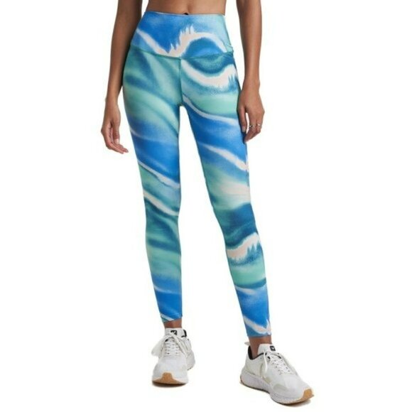 NWT SPLITS5 9 High Waist Moisture Wicking Ultra Soft Wave Print Bardot Leggings - Picture 3 of 7